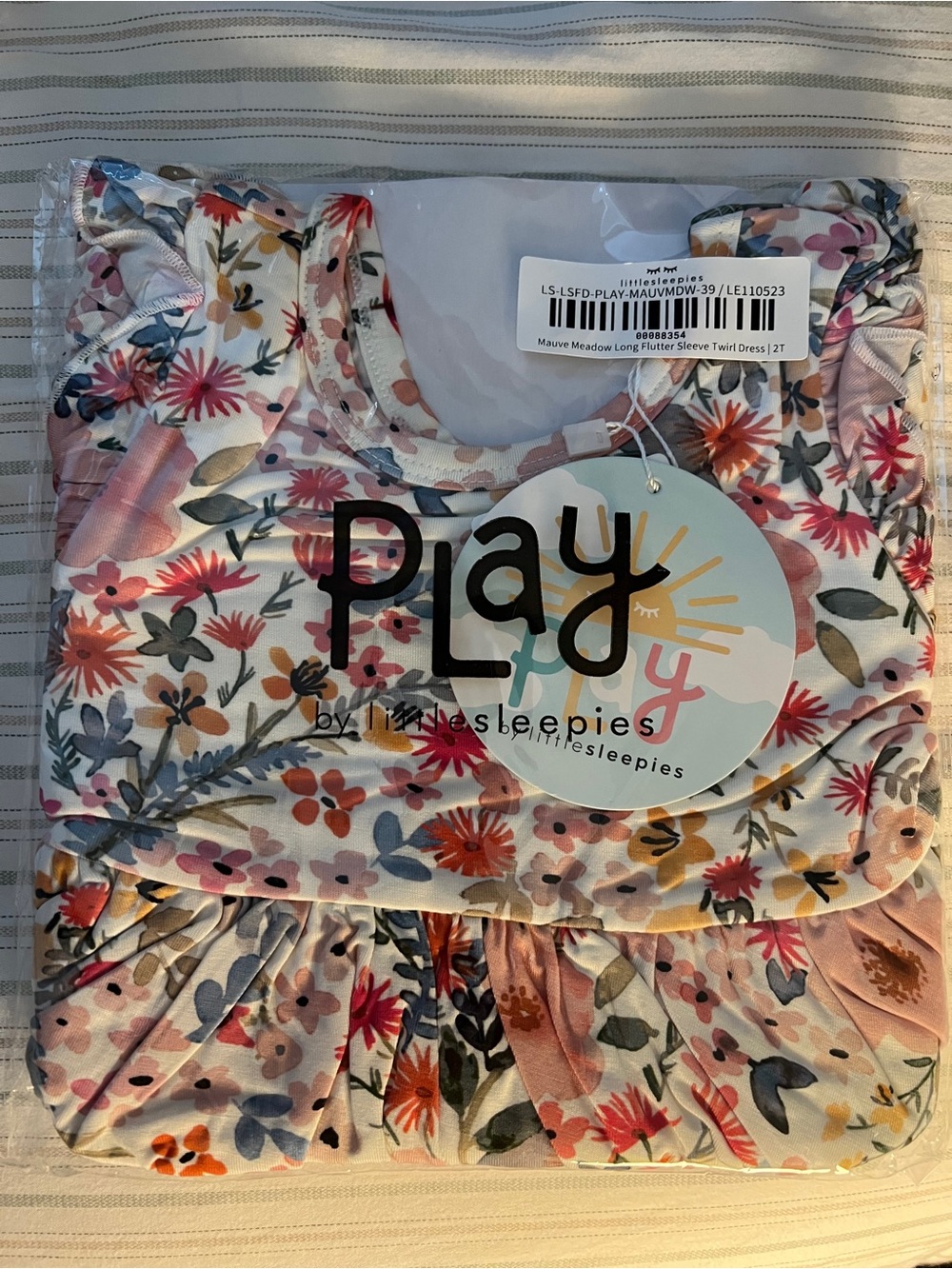 Little Sleepies Mauve Meadow Floral l Long Sleeve Dress - NIB